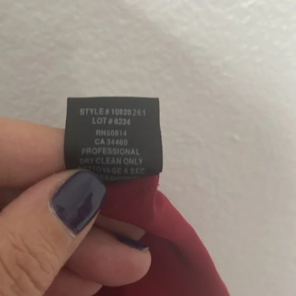 Elie Tahari 100% Silk Chiffon Red Black Spaghetti Strap Slit Front Maxi Dress 8 - Picture 10 of 10